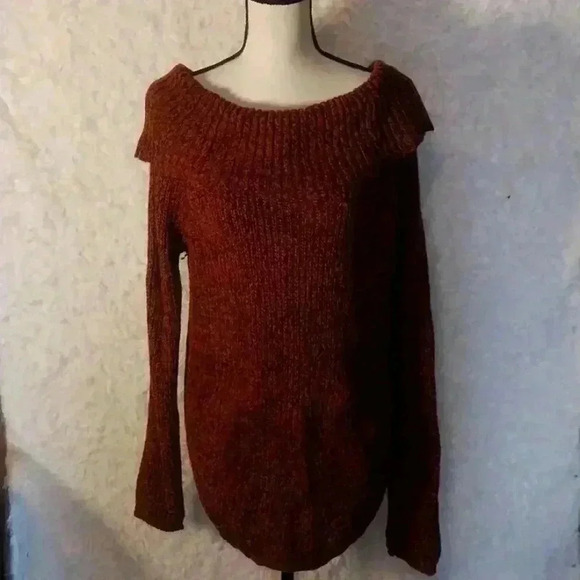 Snails & Cinnamon Sweater Medium Brown Black Marled Kangaroo Pocket Turtleneck/ - Picture 3 of 11